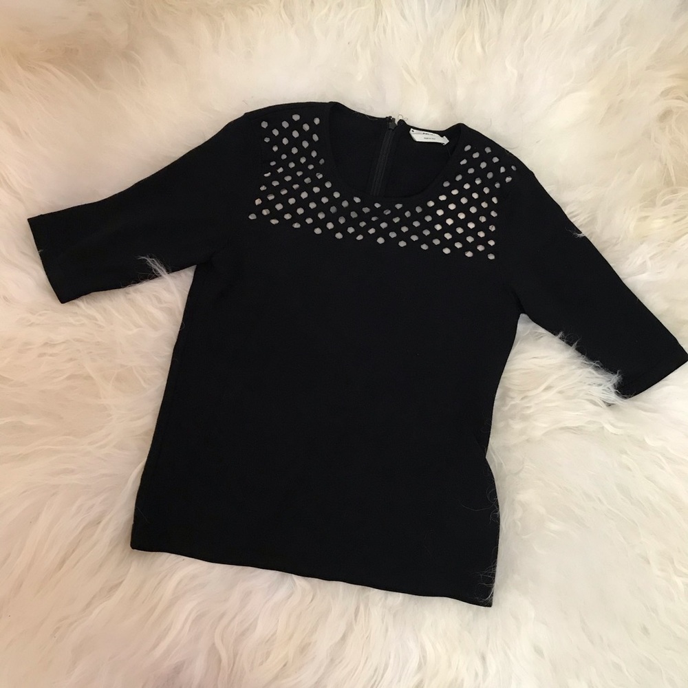 Fendi Crew Neck Laser-cut Top